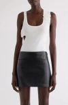 Courrèges Double Buckle Rib Tank In White