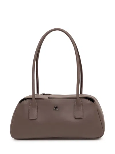 Courrèges Courreges Double Handle Handbag In Light Mocha