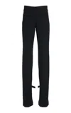 Courrèges Double Hem Polywool Pants In Black