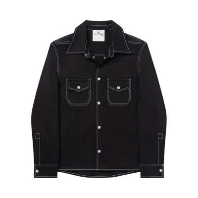 Pre-owned Courrèges Double Pocket Denim Shirt 'black/white' | Men's Size 54