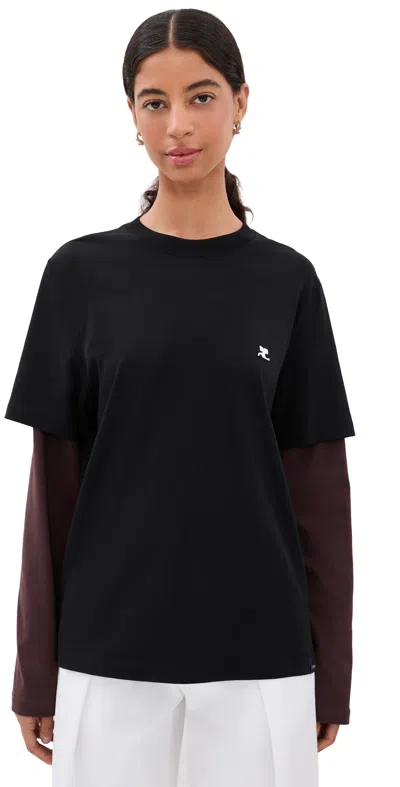 Courrèges Logo-embroidered Cotton-jersey T-shirt In Multi