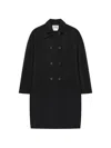 Courrèges Double-breasted Oversized Coat In Black