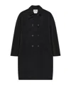 Courrèges Double-breasted Oversized Coat In Black