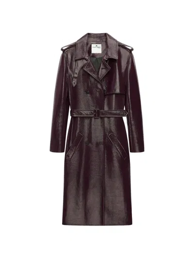 Courrèges Double-breasted Trench Coat In Brown
