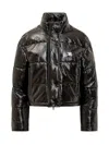Courrèges Vinyl Bomber Jacket With Contrasting Embroidered Ac Logo In Black