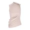 Courrèges Beige Draped Jersey Tank Top In Neutral
