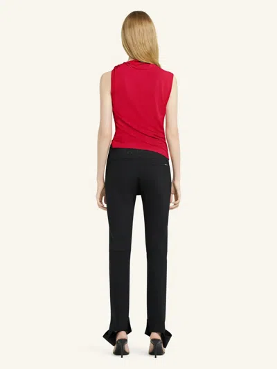 Courrèges Draped Crepe Jersey Top In Red