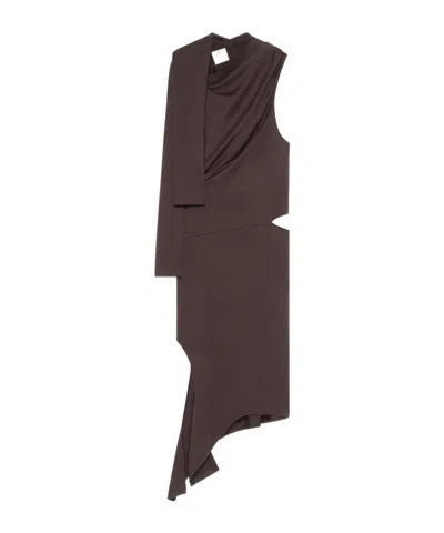 COURRÈGES COURRÈGES OFF-SHOULDER CUT-OUT MIDI DRESS