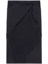 Courrèges Draped Wrap Detail Midi Skirt In Schwarz