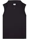 Courrèges Draped-detail Cotton Tank Top In Black