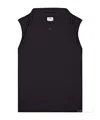 Courrèges Fitted Black Tank Top With Rounded Neckline In Black