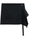 Courrèges Draped-detail Wool Miniskirt In Black