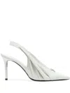 Courrèges Draped Faux Leather Slingbacks In White
