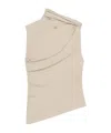 Courrèges Draped Asymmetric Sleeveless Top In Nude