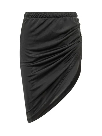 Courrèges Courreges Draped Mini Skirt With Elegant Waist Detail In Black
