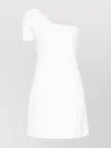 COURRÈGES DRAPED ONE-SHOULDER FITTED DRESS