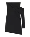 Courrèges Draped Polywool Bustier Dress In Black