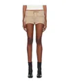 Courrèges Beige Interlock Mini Shorts In Brown