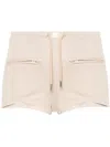Courrèges Drawstring Mini Shorts In Neutrals