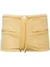 Courrèges Interlock Tracksuit Mini Shorts In Yellow