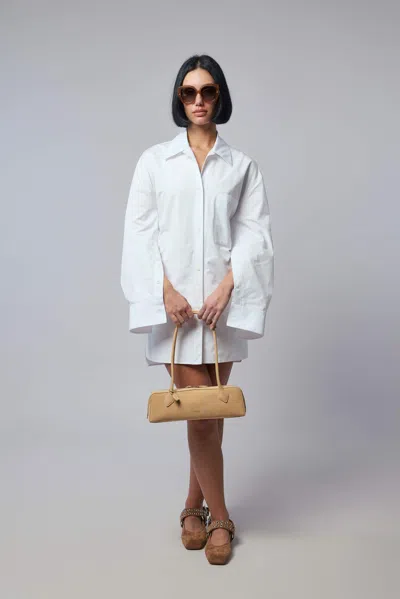 Courrèges Dress Belted Shirting In White