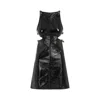 Courrèges Buckle-detailed Patent-finish Minidress In Black