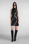 Courrèges Black Multi Sangle Vinile A Line Dress In Black