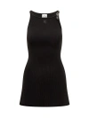 Courrèges Ribbed Knit Mini Dress In Black