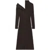 Courrèges Multi-button Midi Wool Dress In Brown