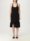 Courrèges Infinity Pleats Crepe A-line Dress In Black