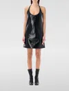 Courrèges Courregès Buckle Babydoll Vinyl Dress In Black