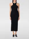 Courrèges Scuba 90's Rib Long Dress In Schwarz