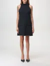 Courrèges Twisted Design Sleeveless Top In Soft Cotton In Schwarz