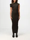 Courrèges Twist Rib Knit Long Dresses In Green