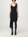Courrèges Courreges Black Polyester Mini Dress In Navy