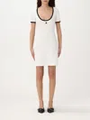 Courrèges Ribbed Cotton Mini Dress With Logo Embroidery In White