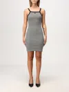 Courrèges Racerback Mini Dress With Contrasting Straps And Logo Detail In Weiss