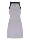 Courrèges Racerback Mini Dress With Contrasting Straps And Logo Detail In Grey