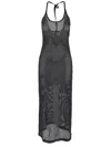 Courrèges Holistic Sheer Cotton Midi Dress In Black