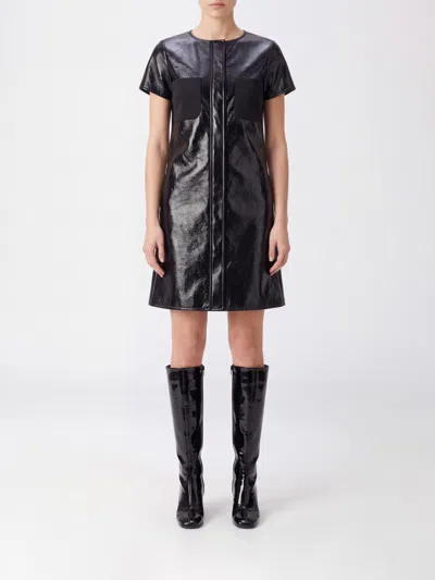 Courrèges Dress Woman Color Blue In Black