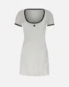 Courrèges Ribbed Cotton Mini Dress With Logo Embroidery