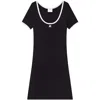Courrèges Signature Contrast T-shirt In Black