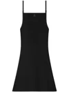 Courrèges Abito Corto In Viscosa A Coste Con Ricamo Logo In Black