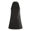 Courrèges Textured Fabric Knee Length Dress With Front Pockets In Black