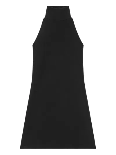 Courrèges A Line Dress High Neck Mini Length In Black