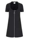 Courrèges Knee Length Dress Patch Pockets In Black