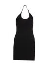 Courrèges Ribbed-knit Cotton-blend Jersey Minidress In Black