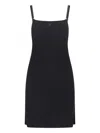 Courrèges Contrast Cotton Jersey Mini Dress In Black