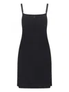 Courrèges Contrast Cotton Jersey Mini Dress In Black