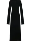 Courrèges Dress Knee Length Off-shoulder Neckline In Black